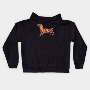 Dachshund Girl-Funny Dachshund Hippie Dog Lovers Kids Hoodie